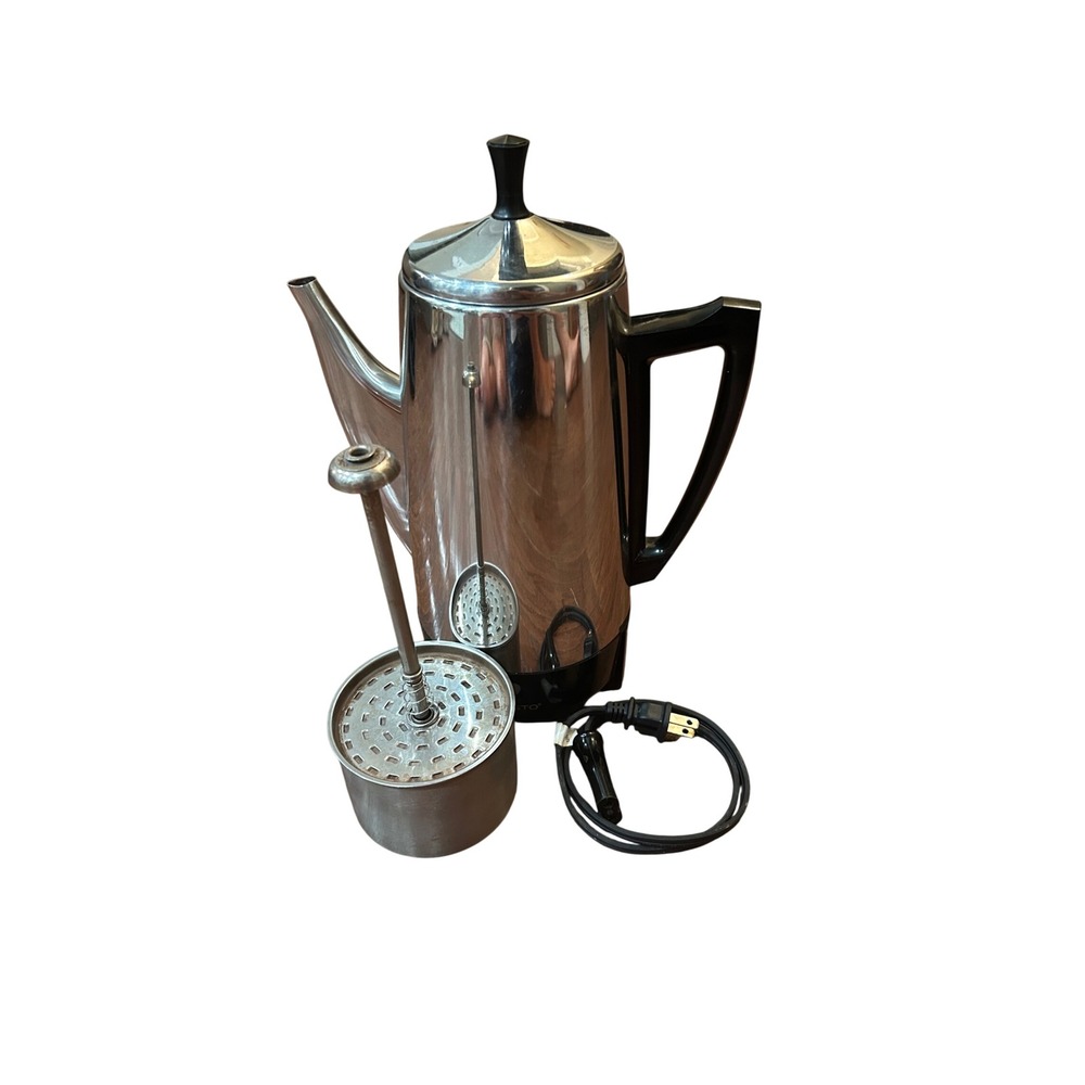 Presto Coffee Maker Unisex Silver Electric Percolator 0281105 12 Cup